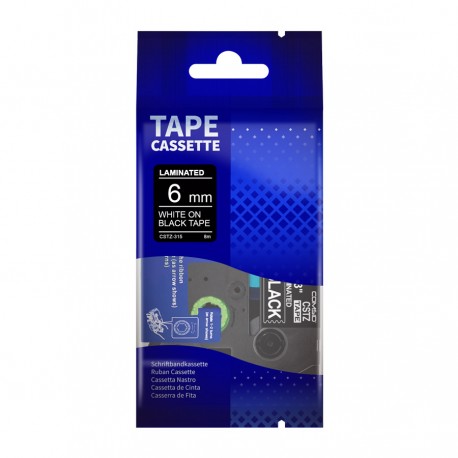 Cinta CSTZ-315 de 6mm. Blanco sobre Negro