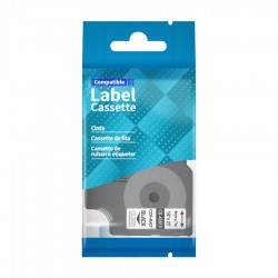 Cinta Laminada CSDY-43610, para rotuladoras DYMO, de 6mm. Negro sobre Transparente, Estándar
                                                     